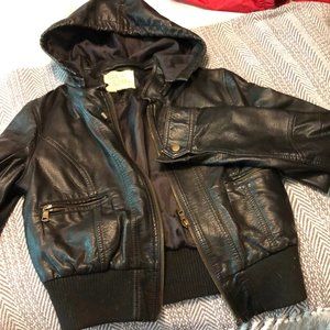 Faux Leather Jacket Sz M Black